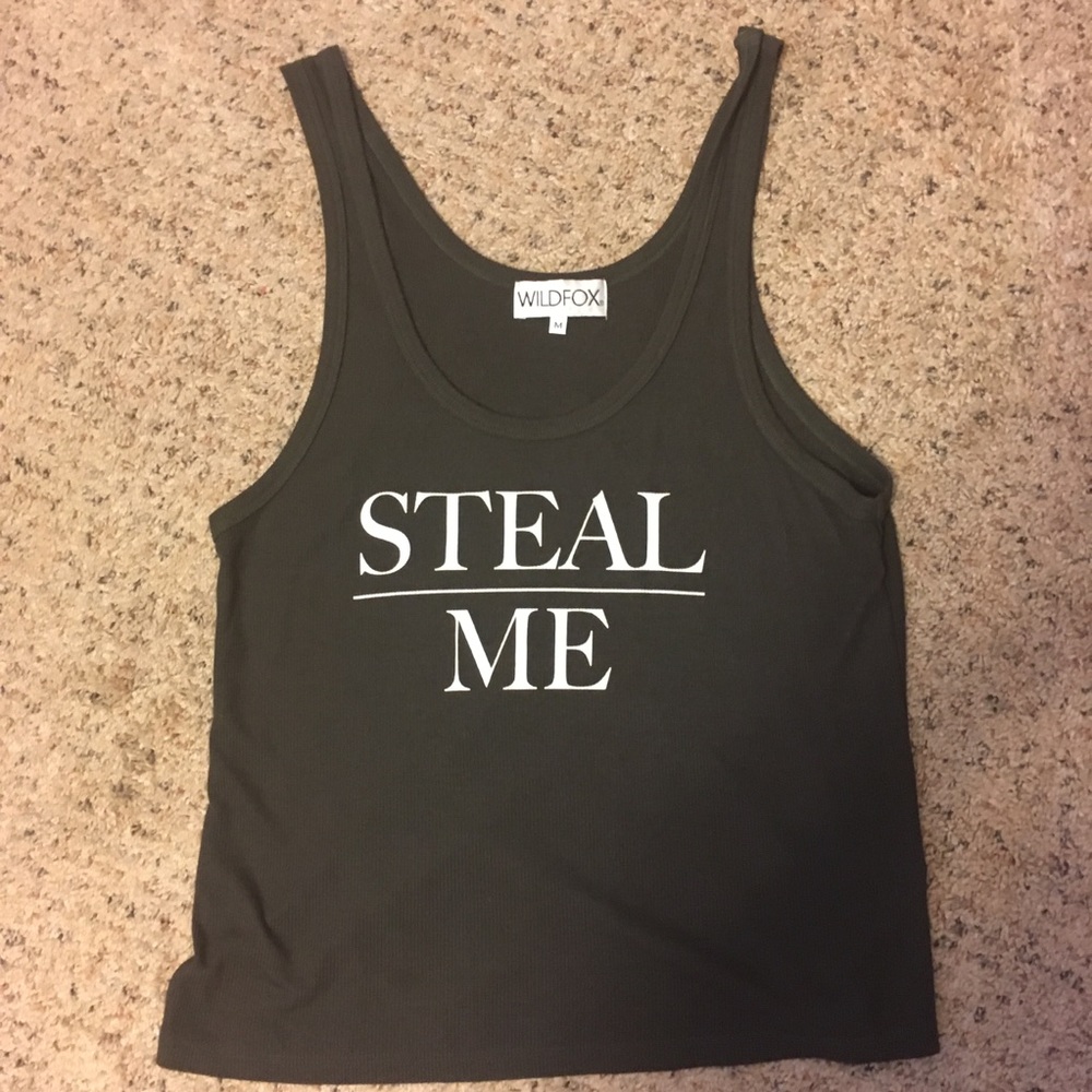 Wildfox black ribbed Steal Me oversized tank top